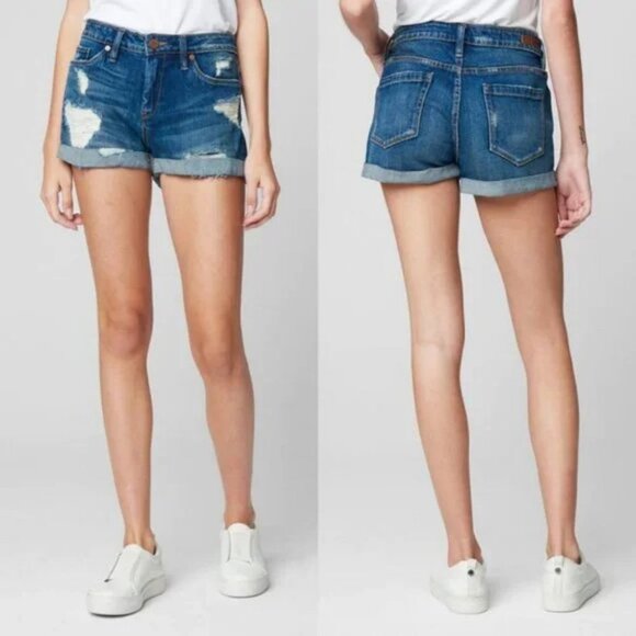NEW Blank NYC The Fulton Dress Down Distress Jean Shorts Size 32 Denim High Rise - Picture 2 of 12